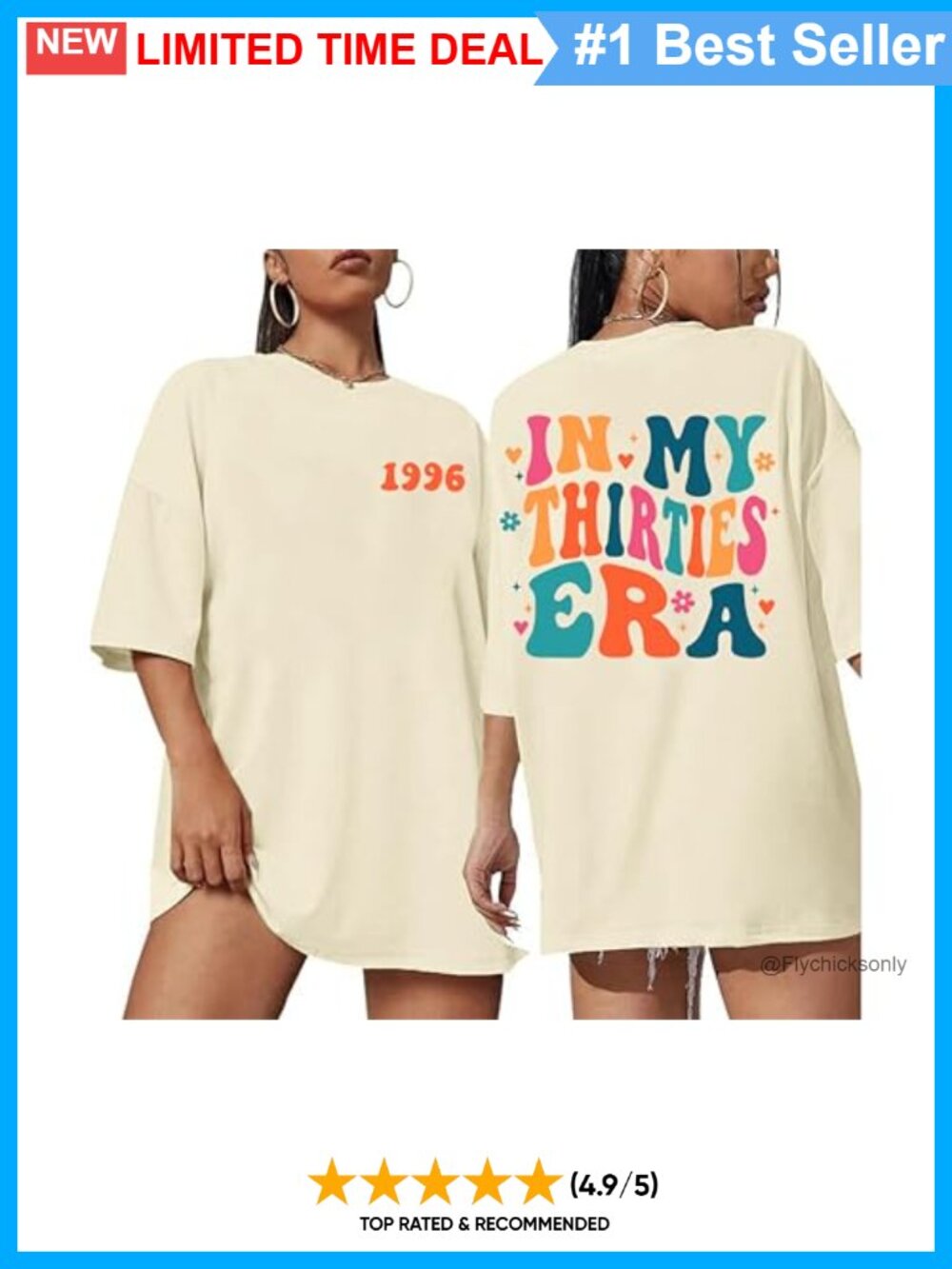 30th Birthday Shirt Womens Oversized Graphic Tee